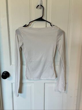 White boatneck long sleeve